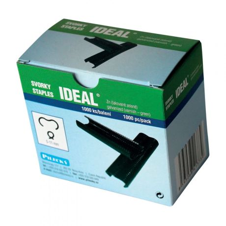 Svorka IDEAL poplastovaná (Zn + PVC), balení 1 000 ks, zelená