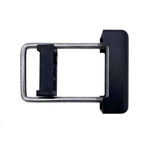 Příchytka panelu na sloupek 60x40 mm, nerez + PVC, černá